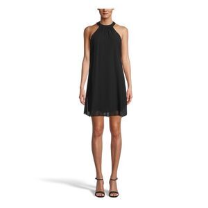 NWT BAR III DRESSES Womens Black Sheer Halter Short Party Shift Dress XL